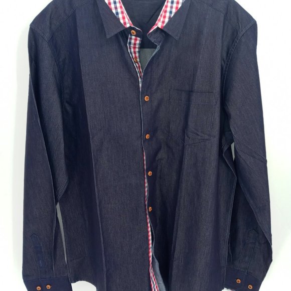 COOFANDY Men's Navy Casual Button Down Shirt - Picture 5 of 10